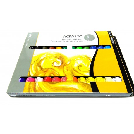 Farby akrylowe SIMPLY Daler-Rowney 24x12ml.