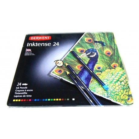 Kredki tuszowe INKTENSE w drewnie 24 kolory DERWENT