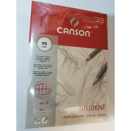 Blok Student A3 CANSON 90g/50ark.szyty