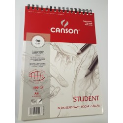 Blok Student A4 CANSON 90g/100ark.spirala
